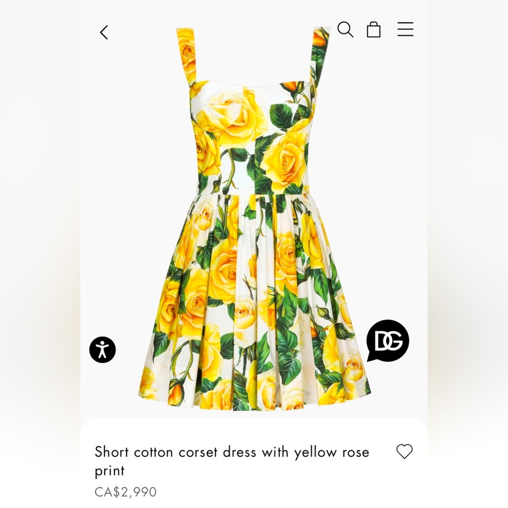 Yellow floral Dolce&Gabanna dress 42
